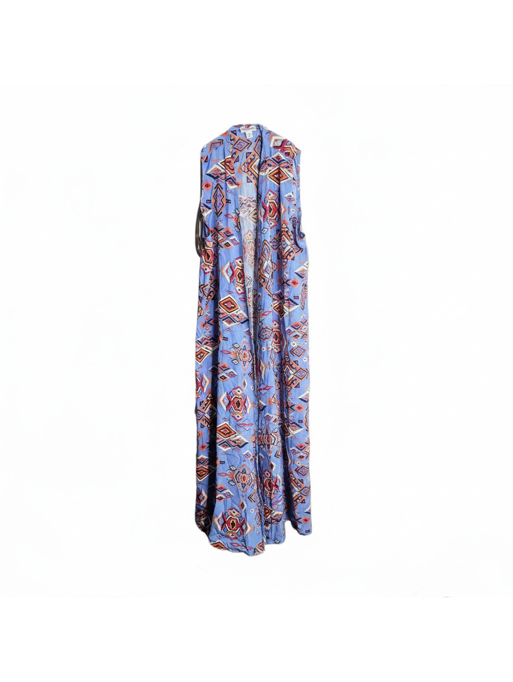 Small LuLaRoe blue geometric sleeveless duster